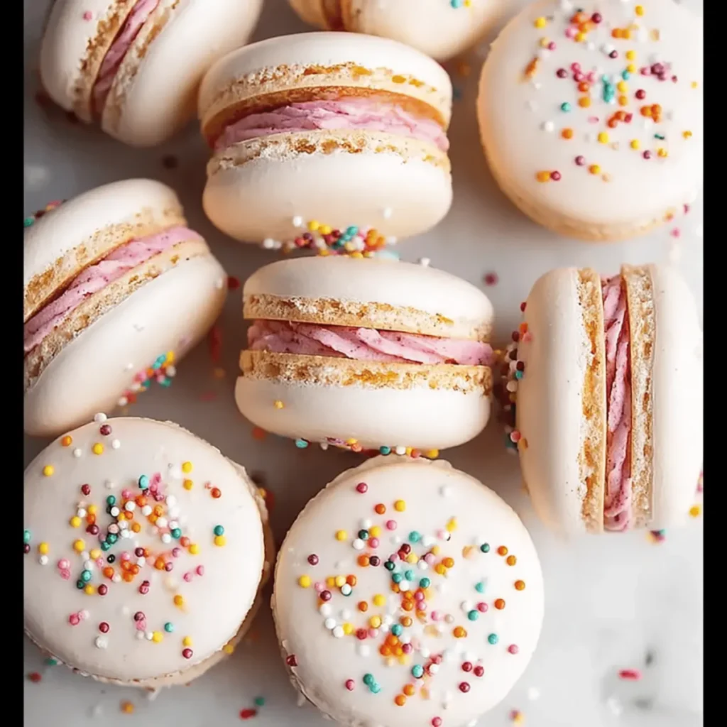 Birthday Cake Macarons are a must-try dessert!