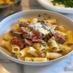 Creamy Garlic Parmesan Steak Pasta