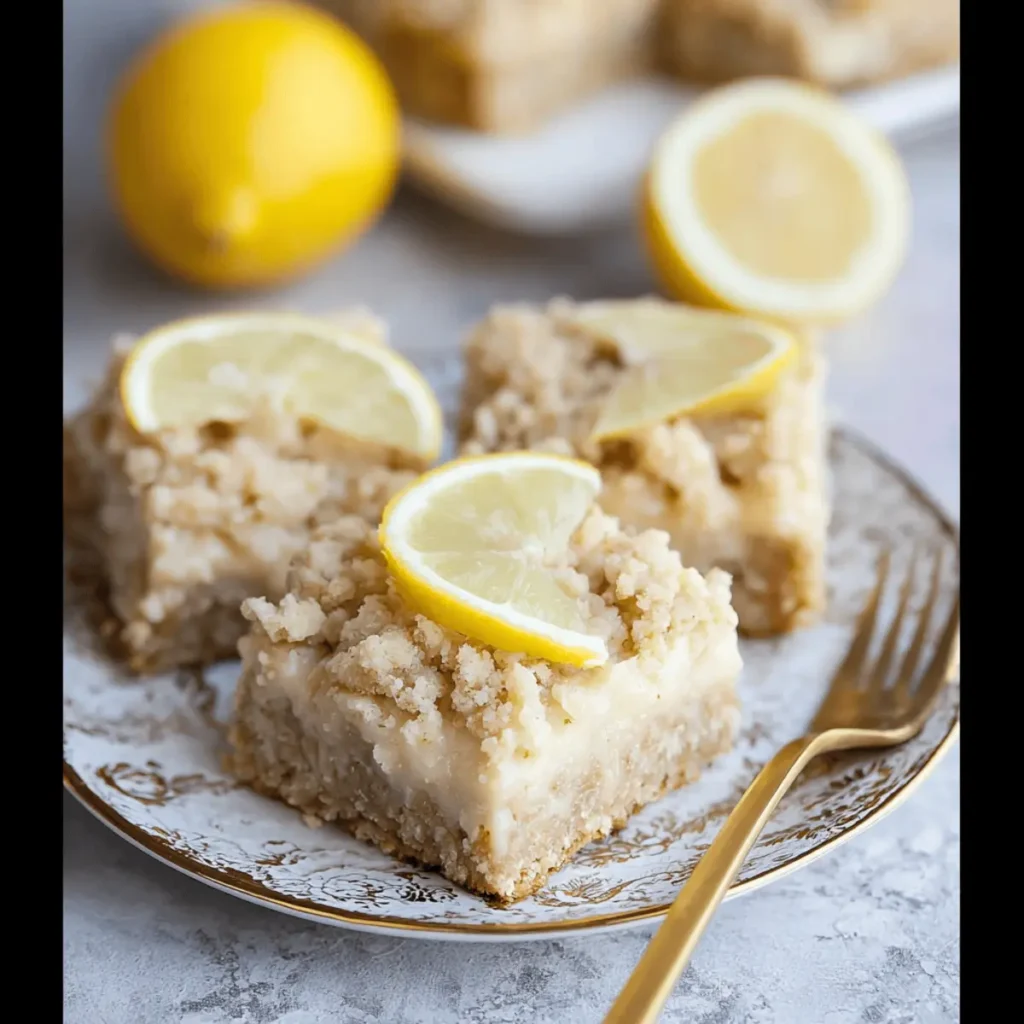 Creamy Lemon Oatmeal Crumb Bars