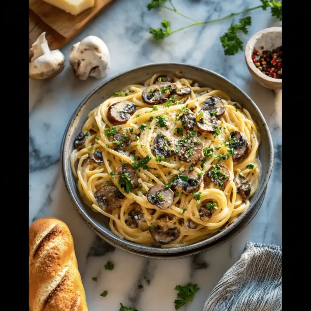 Garlic Butter Mushroom Pasta