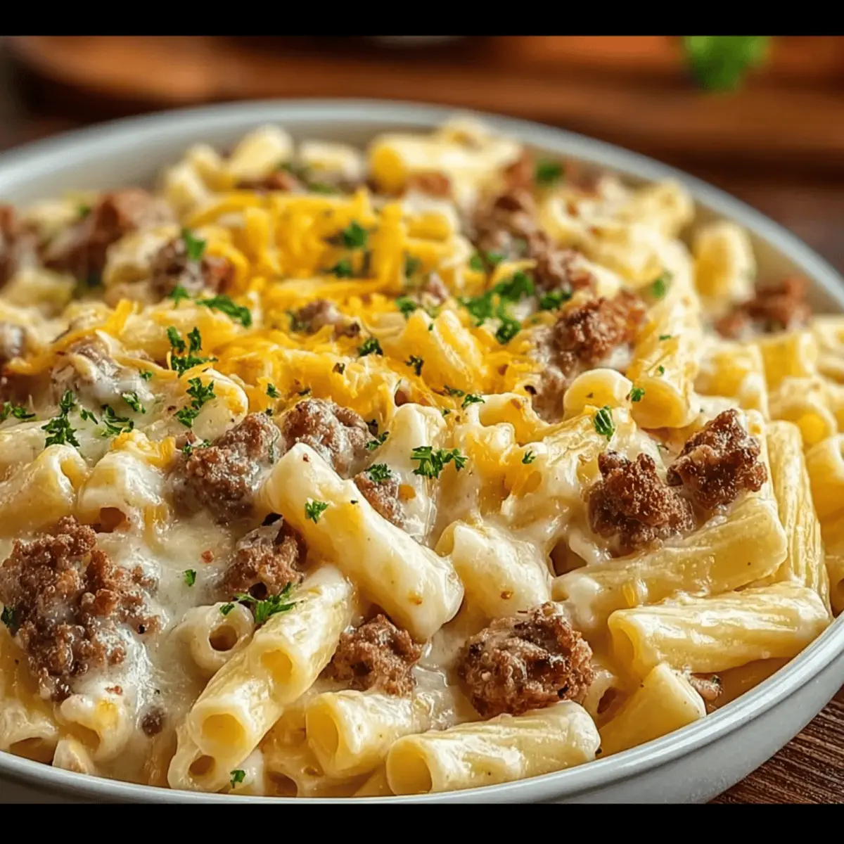Loaded Cheeseburger Alfredo Pasta: Irresistibly Cheesy Delight