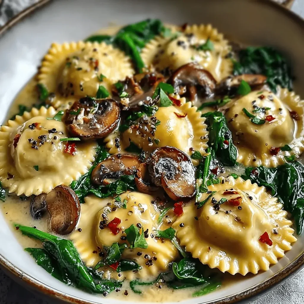 Mushroom Ravioli with Spinach: A Creamy and Elegant Dish
