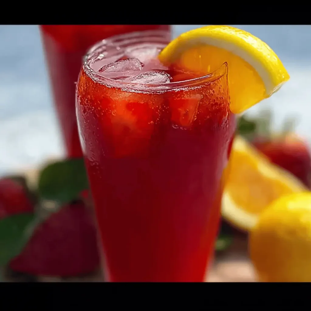 Refreshing Hibiscus Tea Strawberry-Lemonade Refresher