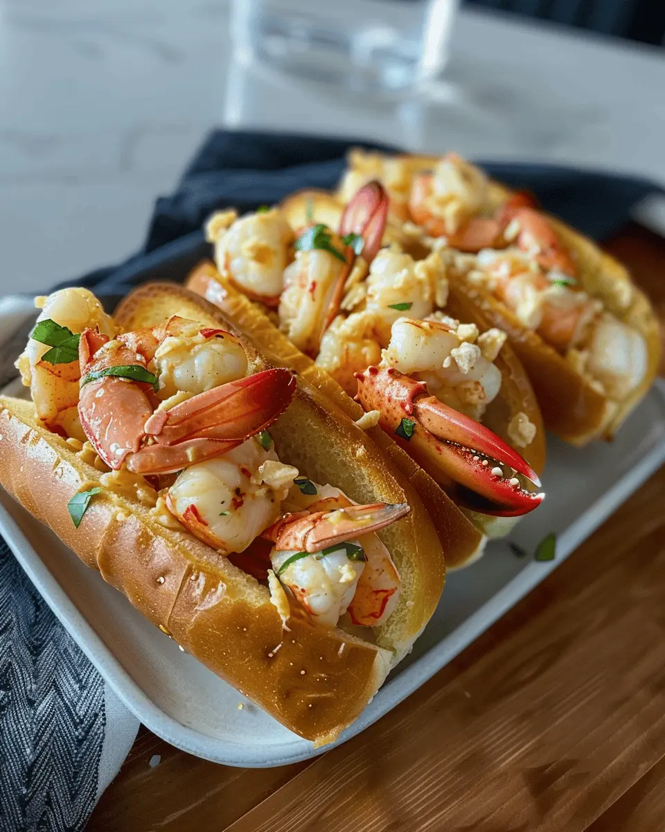 Garlic butter lobster rolls