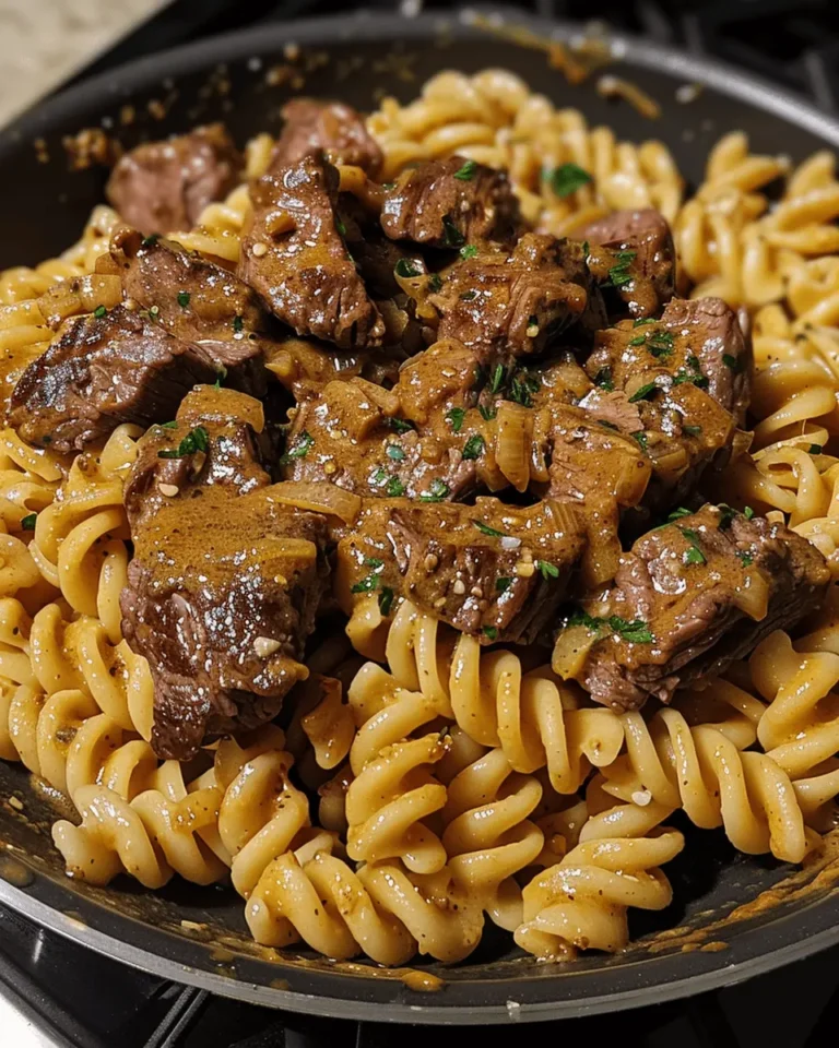 One-Pot Creamy Spicy Garlic Butter Steak & Pasta