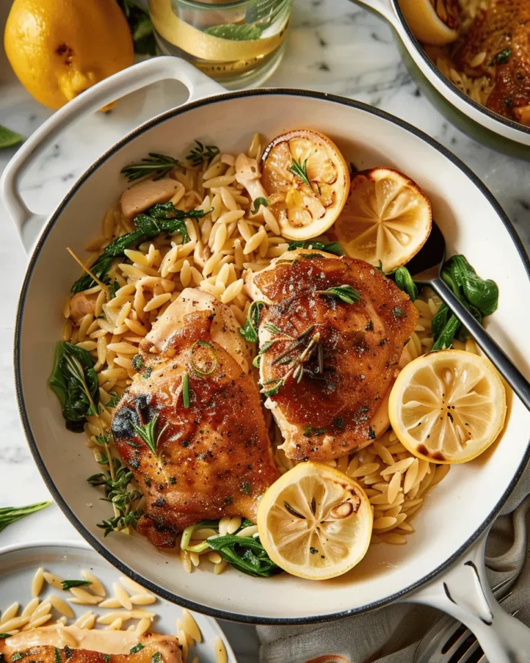 One Pot Lemon Chicken and Orzo