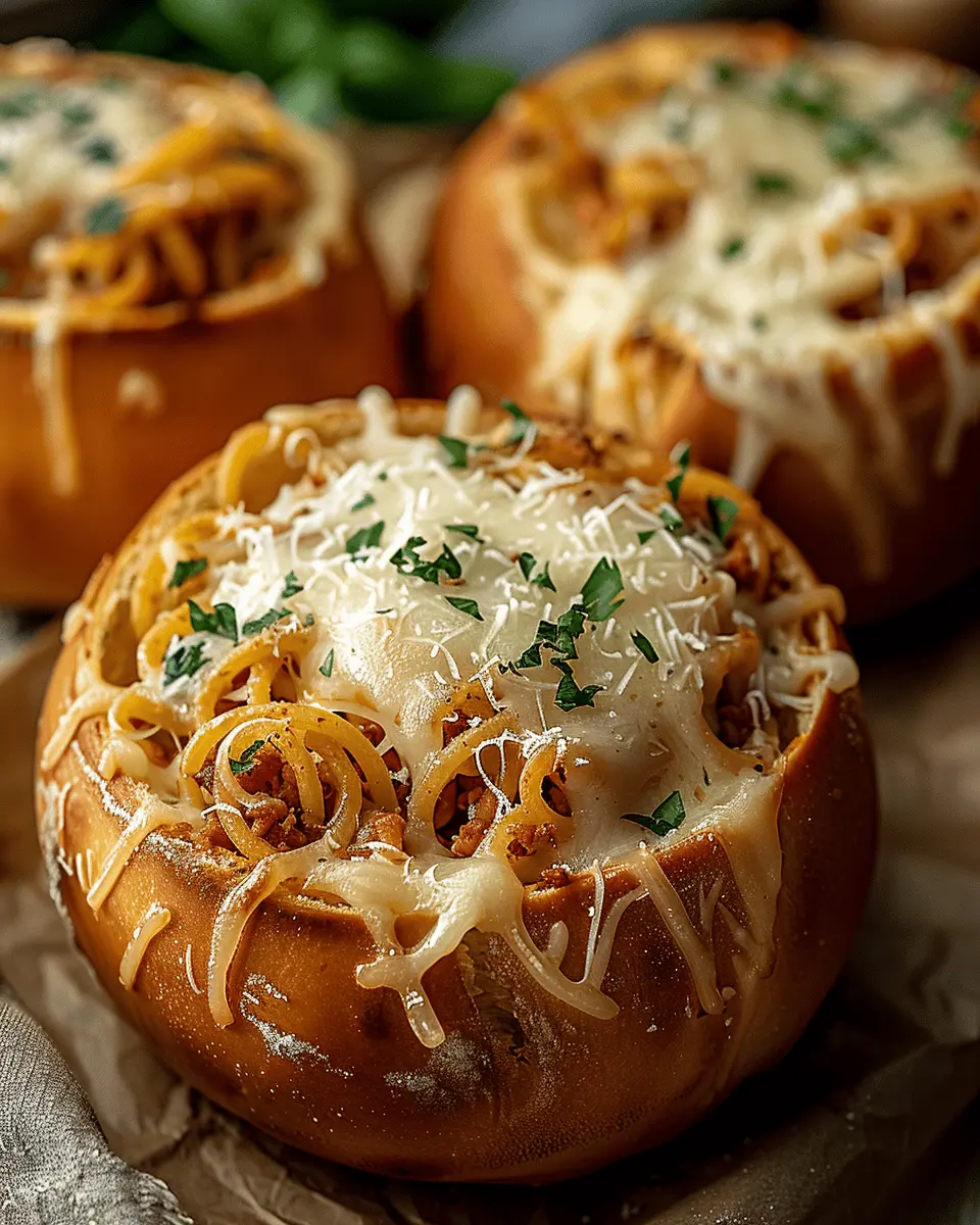 Spaghetti Garlic Bread Bowls: Indulgent Comfort Food Delight