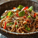 Spicy Peanut Soba Noodle Salad