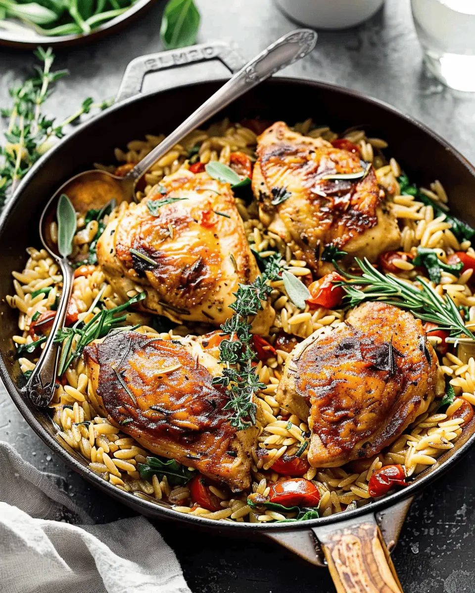 Tuscan Chicken and Orzo