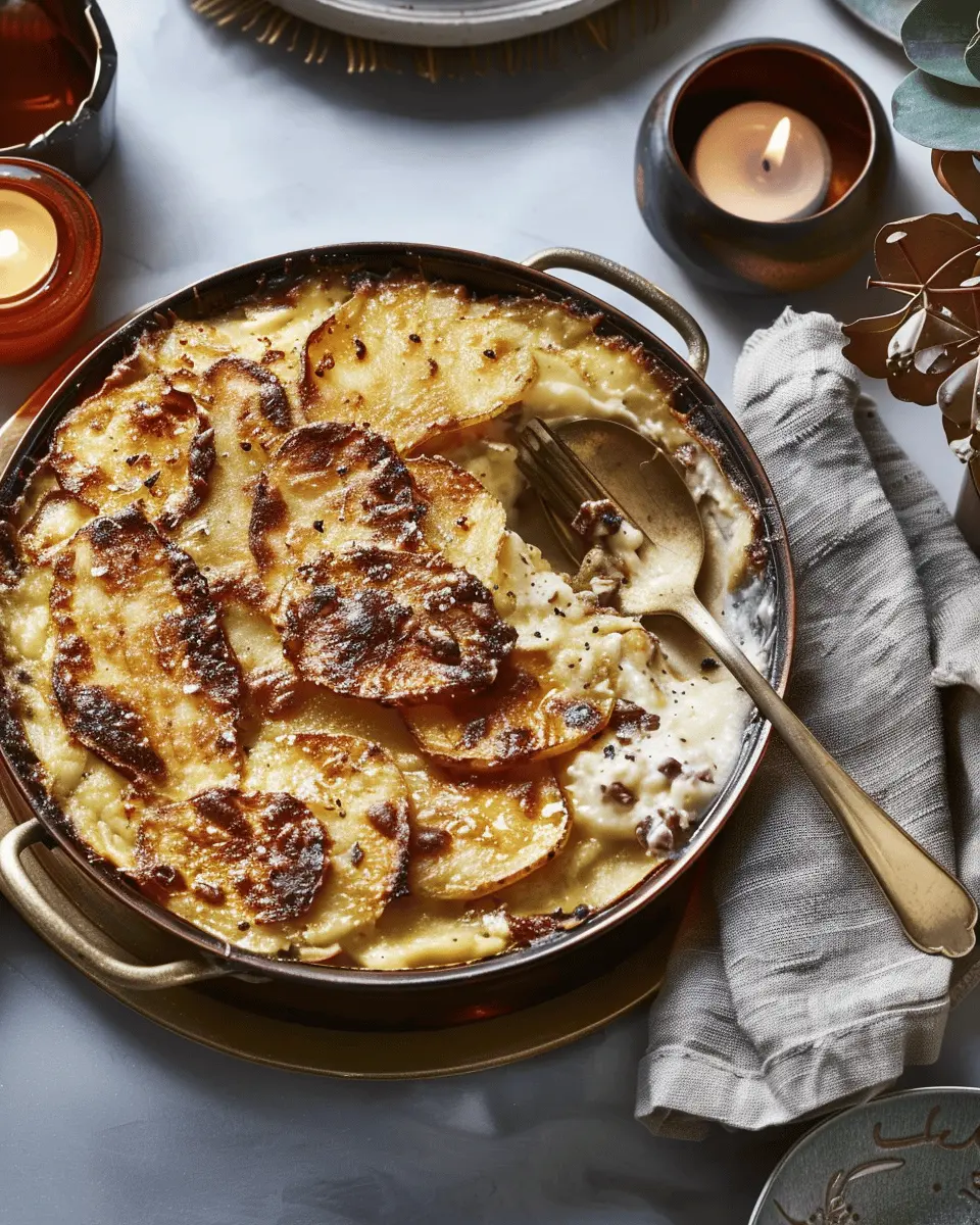 Potato Gratin: Indulgent Comfort Food with Turkey Bacon and Chicken Ham