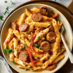 One Pot Creamy Cajun Sausage Pasta