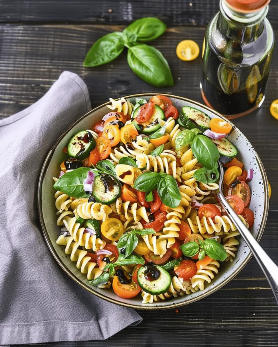 Balsamic Basil Pasta Salad: A Refreshing Twist with Turkey Bacon