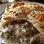 Sausage, Gravy, and Biscuit Pie
