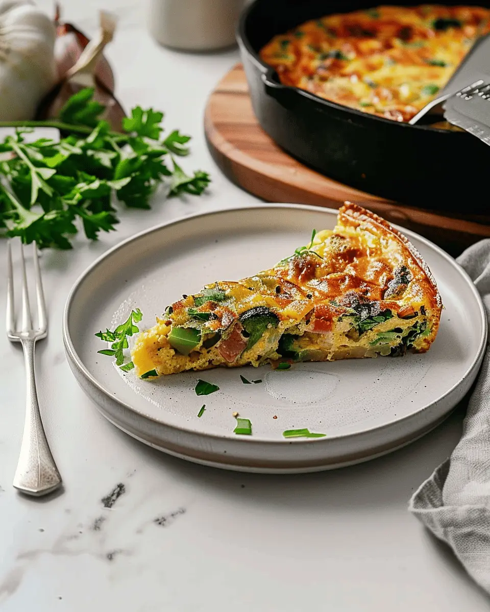 Garden Veggie Frittata: Easy Recipe with Turkey Bacon Delight