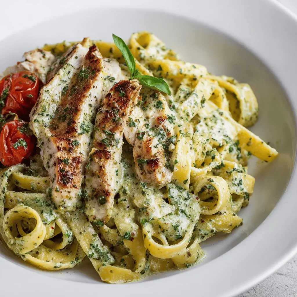 Best Creamy Chicken Pesto Pasta