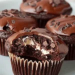 Cheesecake Stuffed Chocolate Cupcakes