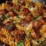 Sticky Honey Garlic Sausage Pasta Skillet: A Flavorful One-Pan Wonder