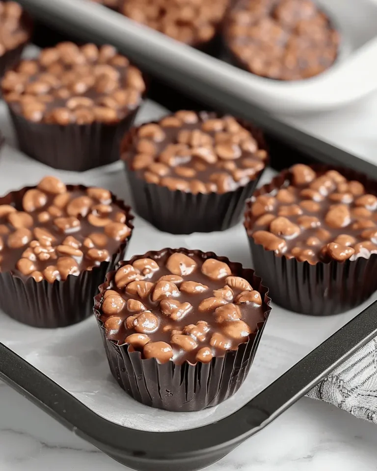 Quick Chocolate Peanut Butter Rice Krispie Cups