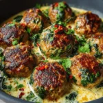 Creamy Spinach Turkey Meatballs