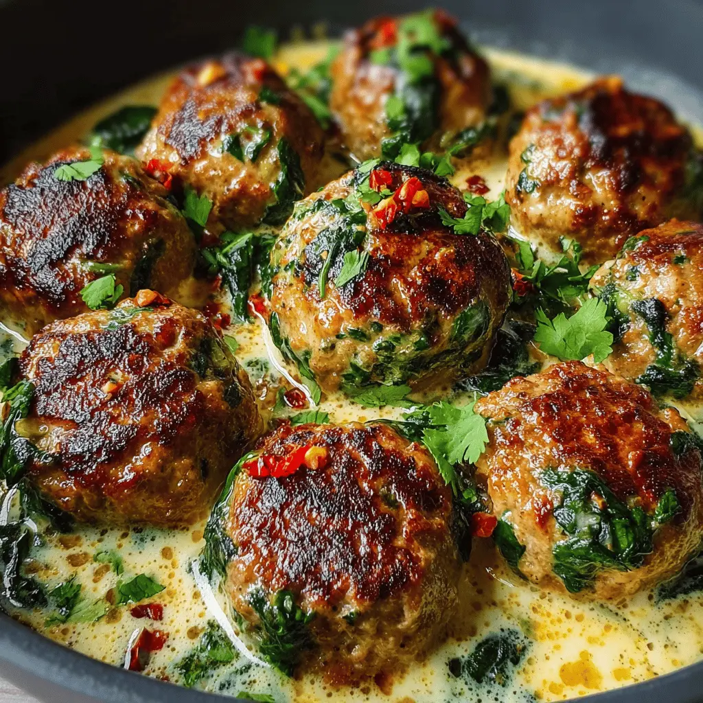 Creamy Spinach Turkey Meatballs