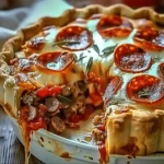 Deep Hamburger Sausage & Pepperoni Pie Recipe