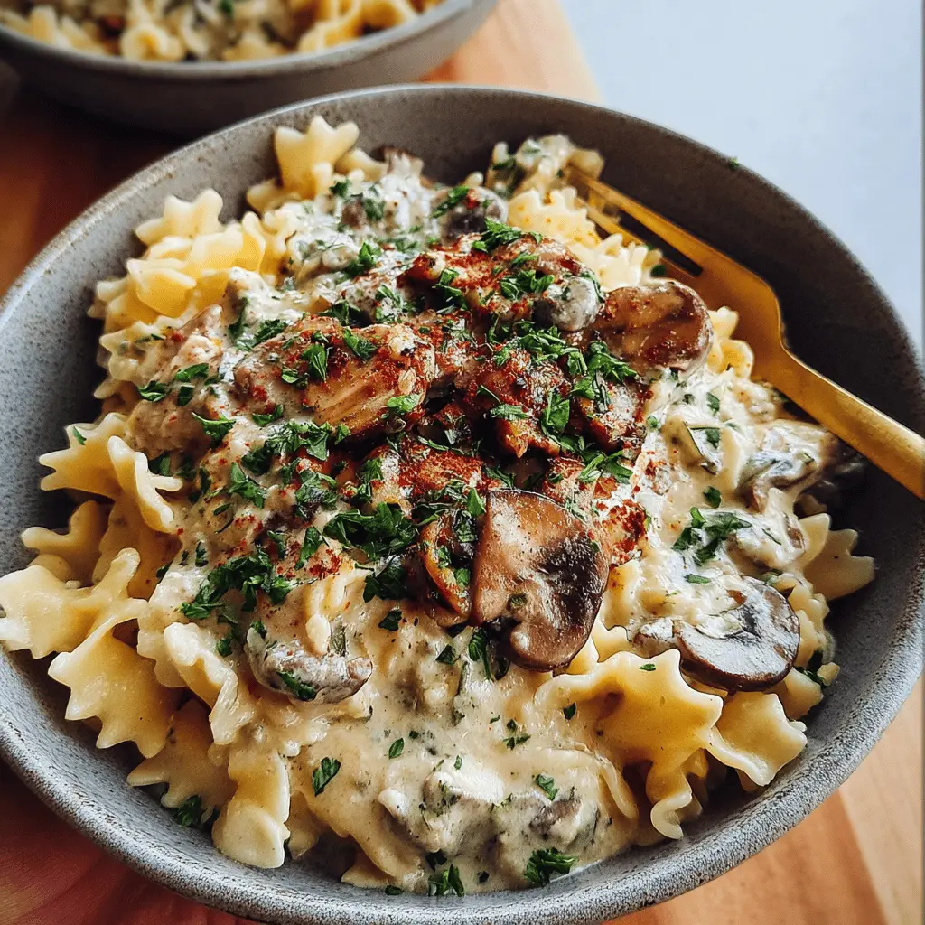 Creamy Vegan Mushroom Stroganoff (GF Optional)