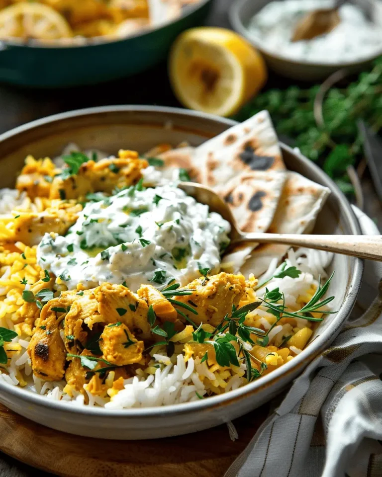 Dump-and-Bake Chicken Tzatziki with Rice