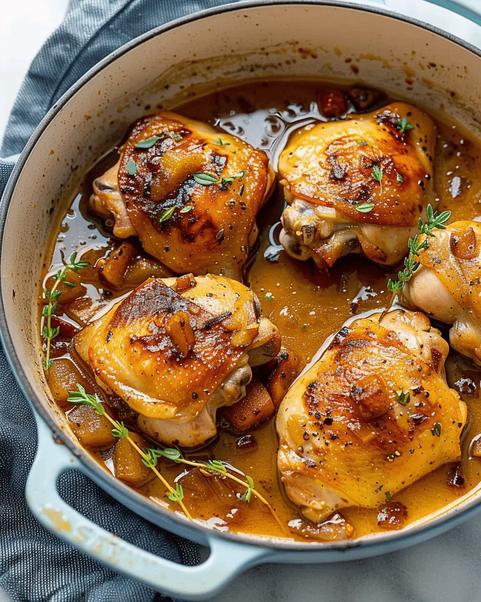 Braised Apple Cider Chicken Thighs