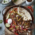 Sizzling chicken fajitas