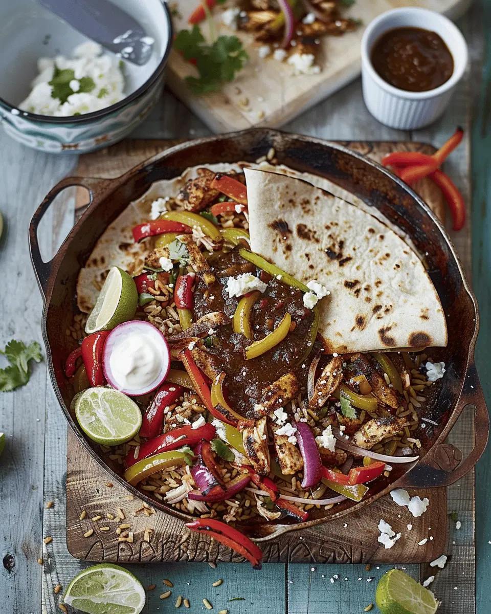 Sizzling chicken fajitas