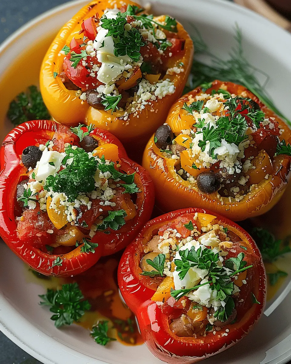 Greek Chicken Stuffed Peppers