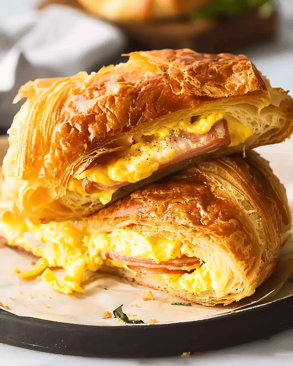Baked Croissant Breakfast Sandwich: Easy Turkey Bacon Delight