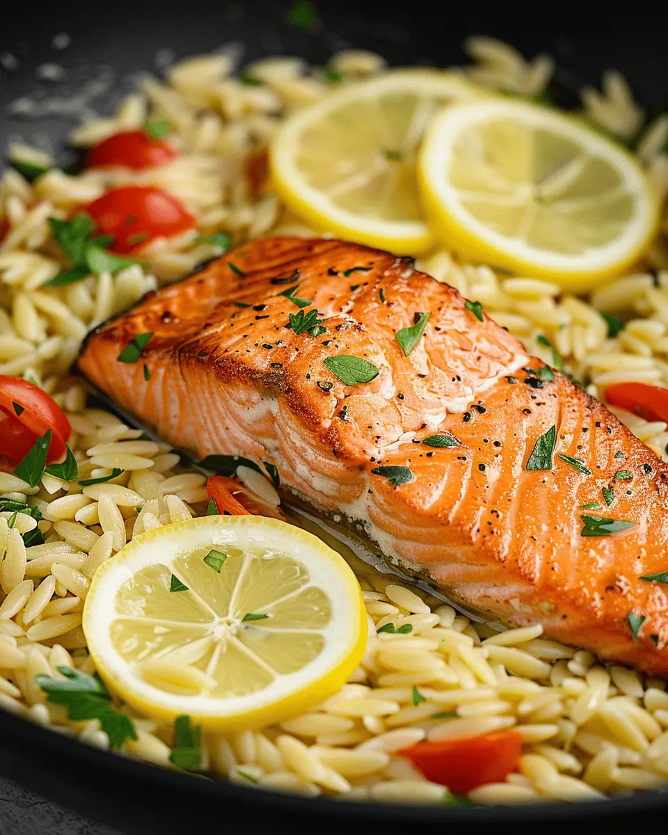 One Skillet Salmon with Lemon Orzo: A Quick and Delicious Meal