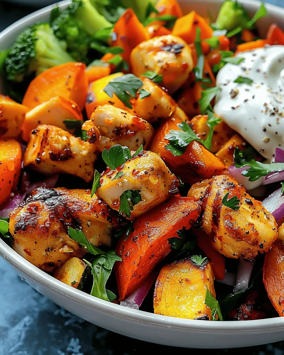 Healthy Spicy Chicken and Roasted Veggie Bowls Recipe for a Wholesome Meal