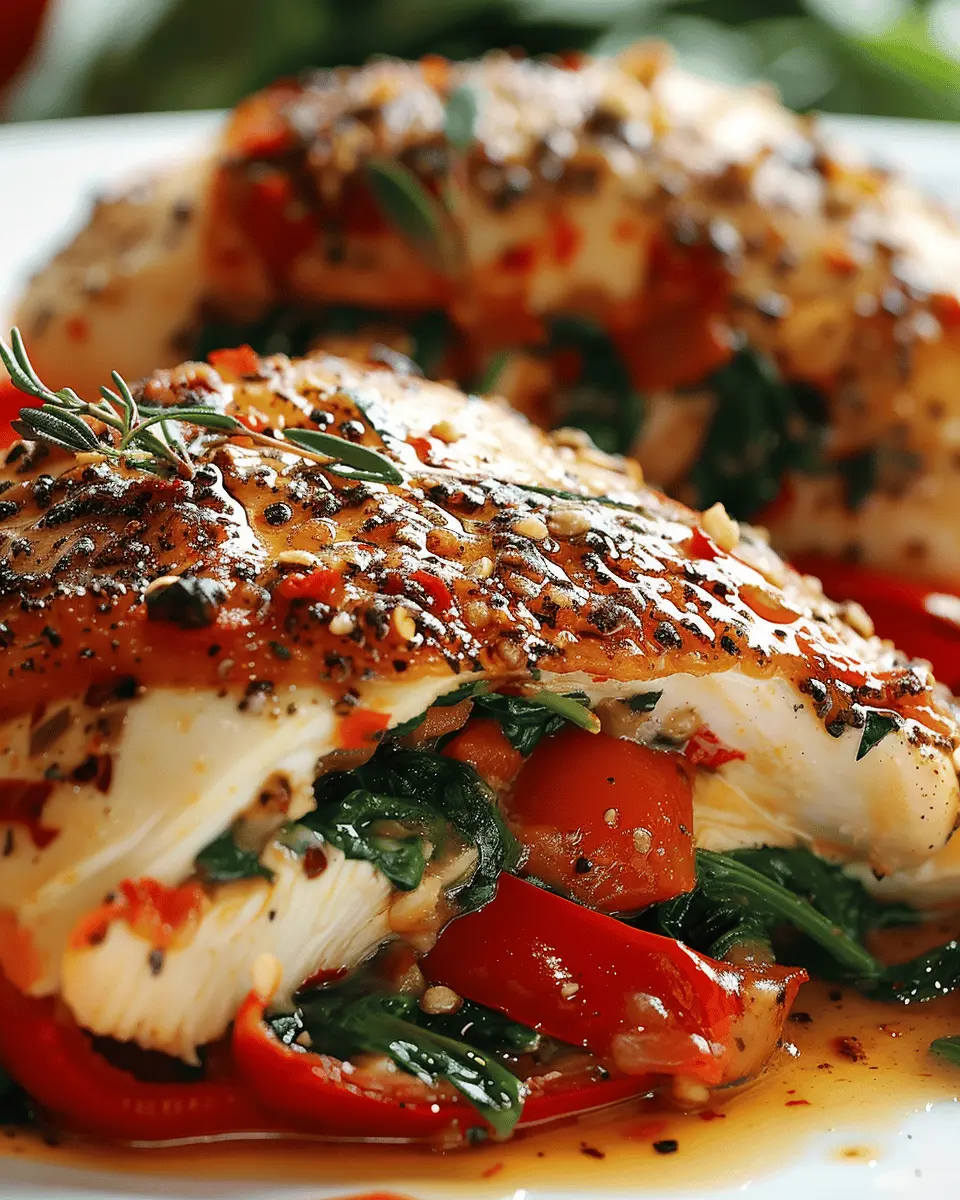 Roasted Pepper Spinach Chicken: Easy Comfort Food Delight