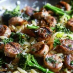 Apple Chicken Sausage Recipe with Orzo Pasta