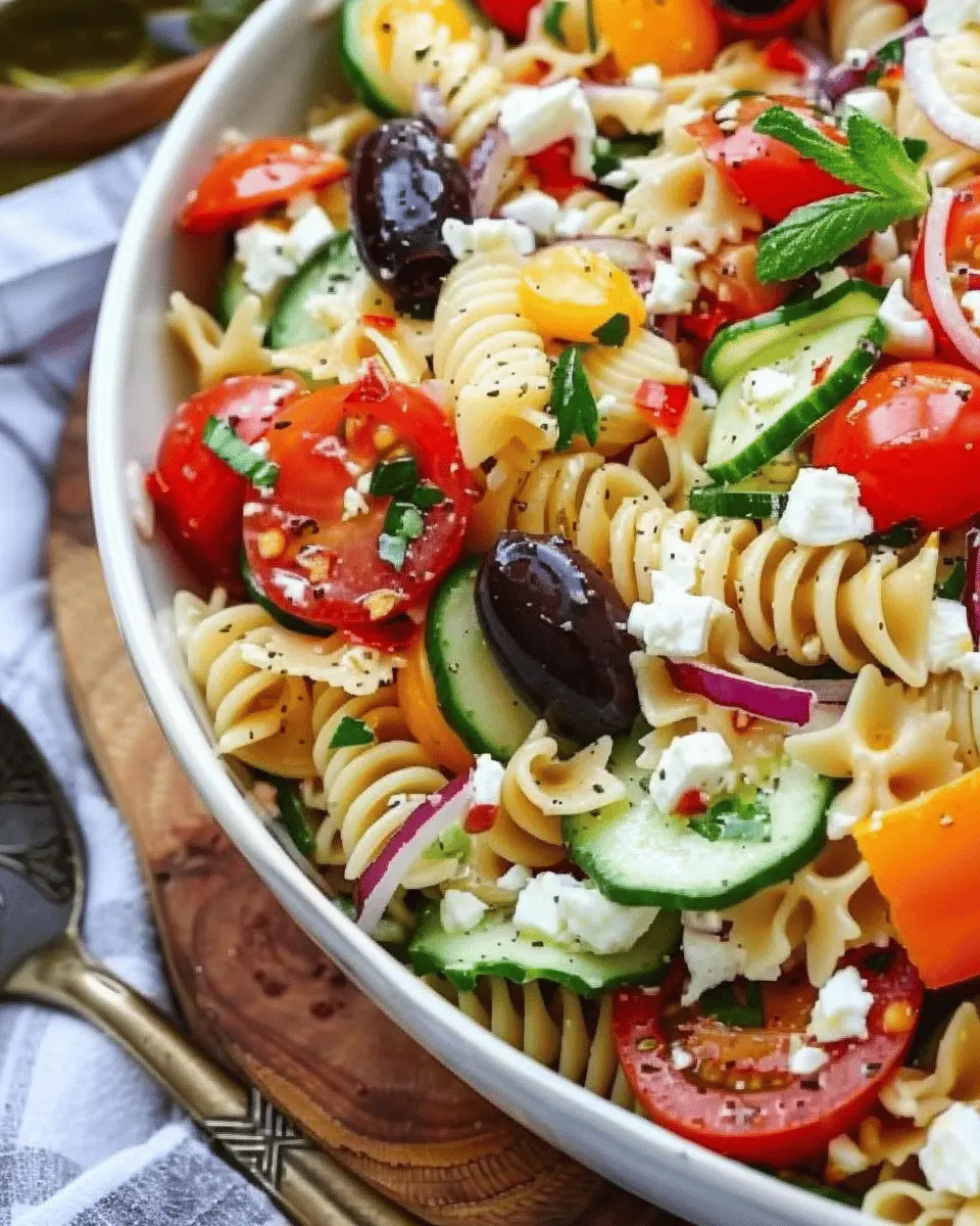 Greek Pasta Salad: The Best Easy Recipe with Turkey Bacon and Chicken Ham