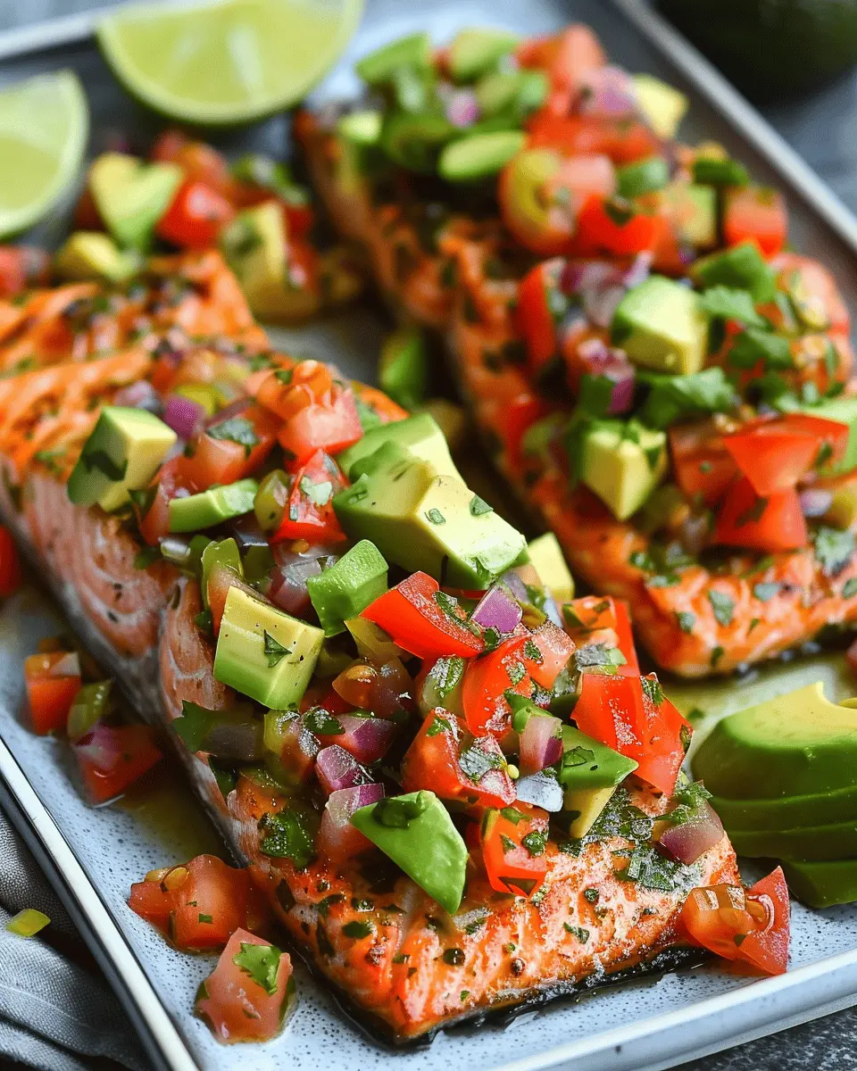 Baked Cilantro Lime Salmon with Avocado Salsa Bliss