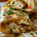 Ooey-Gooey Cheesy Garlic Chicken Wraps