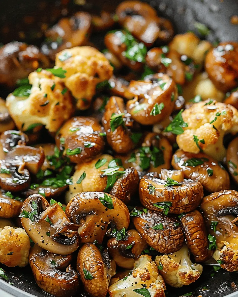 Garlic Mushrooms Cauliflower Skillet Recipe for Easy Dinners