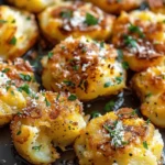 Crispy Garlic Butter Parmesan Smashed Potatoes