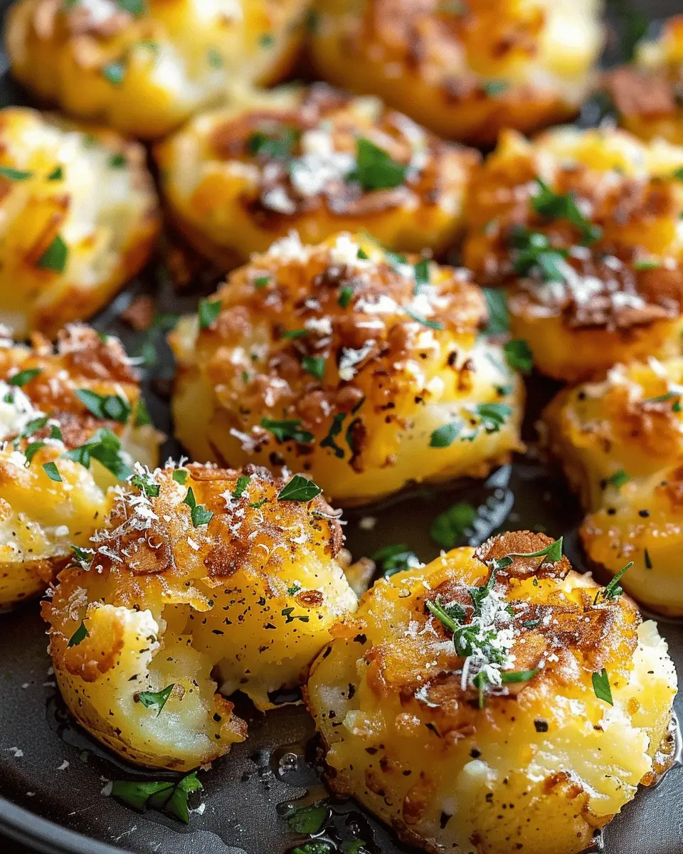 Crispy Garlic Butter Parmesan Smashed Potatoes You’ll Love