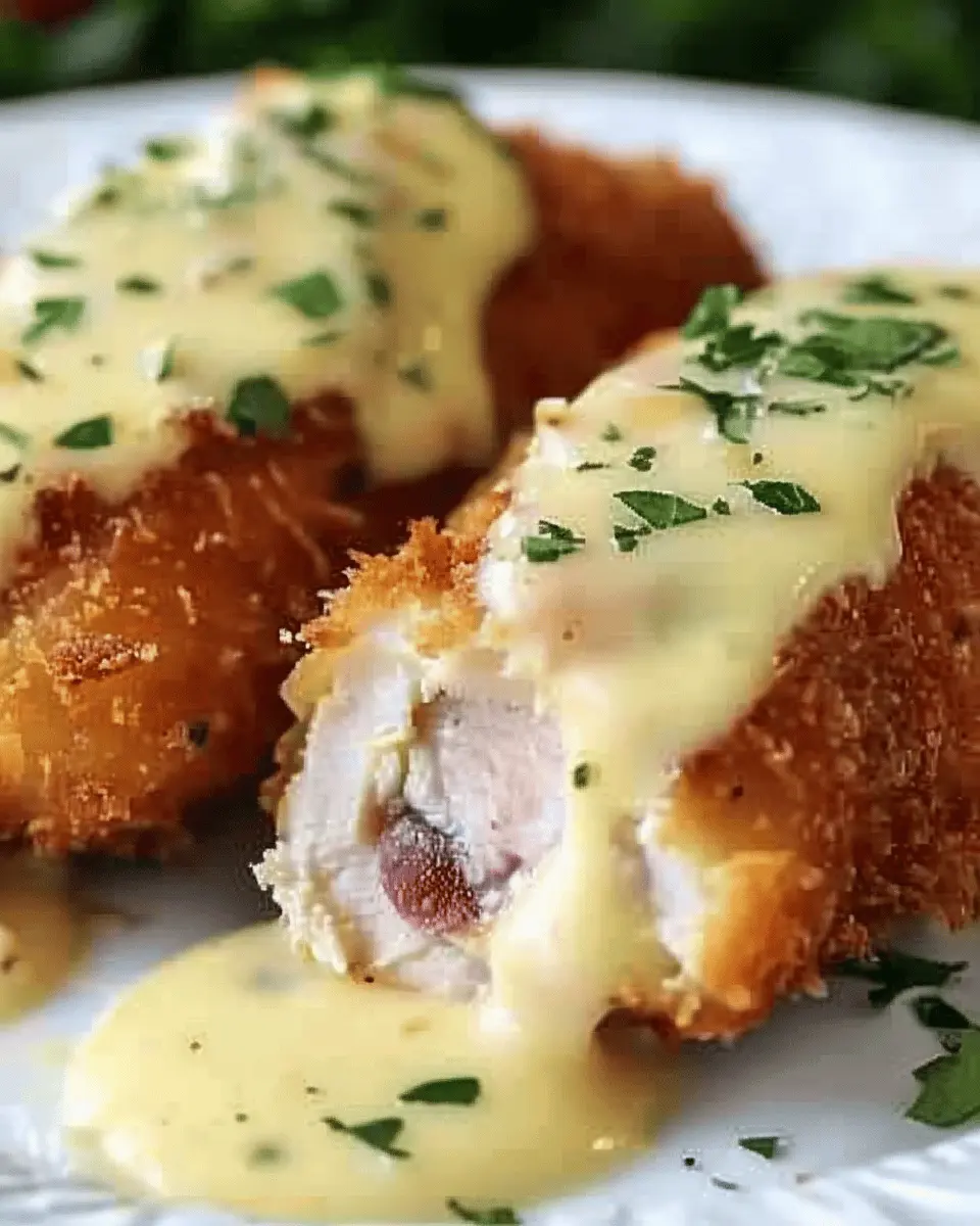 Chicken Cordon Bleu with Swiss Cheese Sauce is delicious and easy to make