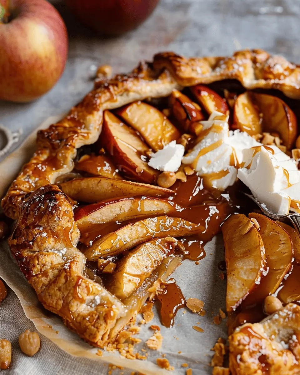 Vegan Apple Galette with Peanut Butter Caramel