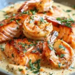 Cajun Shrimp and Salmon with Garlic Cream Sauce