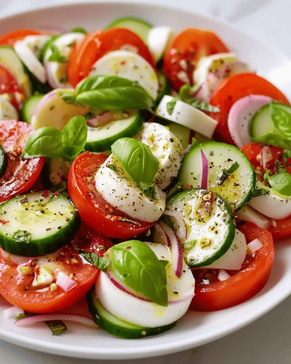 Fresh Cucumber Caprese Salad Recipe