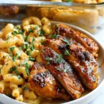 High Protein Honey Garlic Butter Chicken with Mac & Cheese