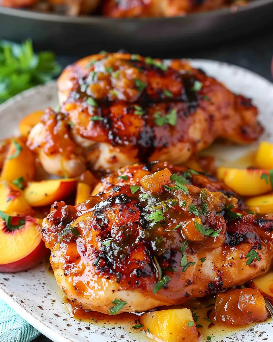 Sweet and Smoky Grilled Chicken with Peach Chipotle Sauce Bliss