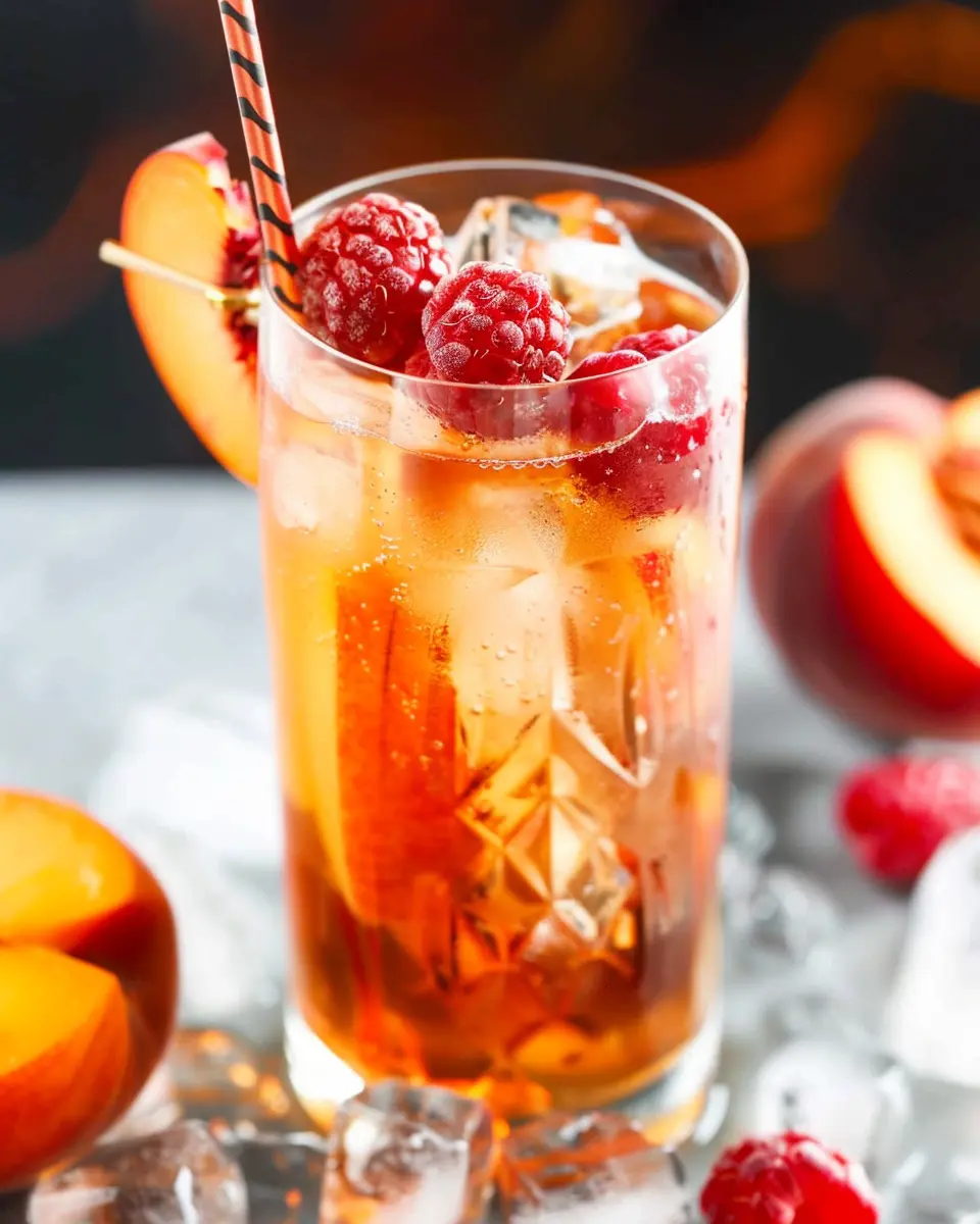 Bellini Peach Raspberry Iced Tea: Refreshingly Easy Summer Sip
