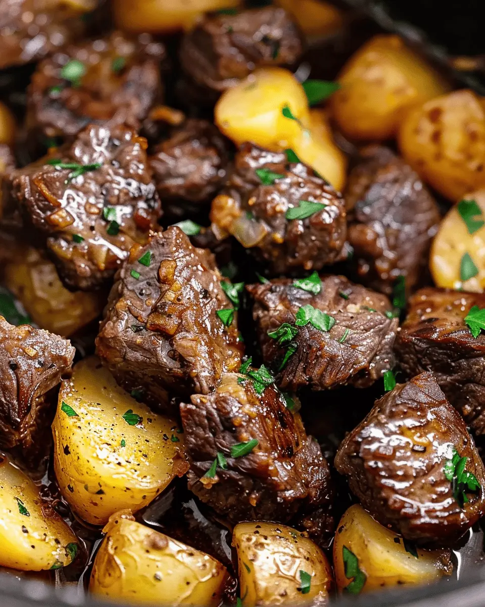 Slow Cooker Garlic Butter Beef Bites with Potatoes: Easy Comfort Food